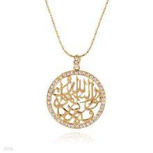 large round framed calligraphy pendant