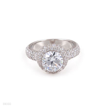 ring zircon solit pave bezel lux-silver-clear
