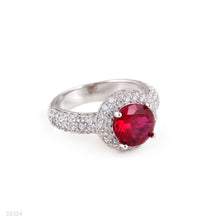 ring zircon solit pave bezel lux-silver-red