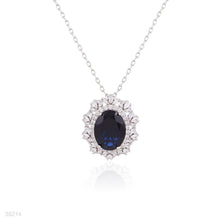 pendant 3a zircon fine oval lux-silver-blue