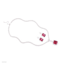 neckline set n+e fine zircon lux-silver-red