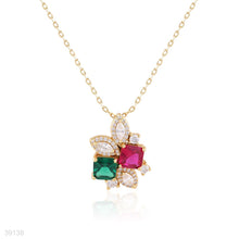 pendant 2 color flower lux zc-gold-green-red