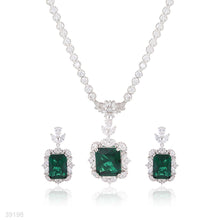 neckline set n+e fine zircon lux-silver-green